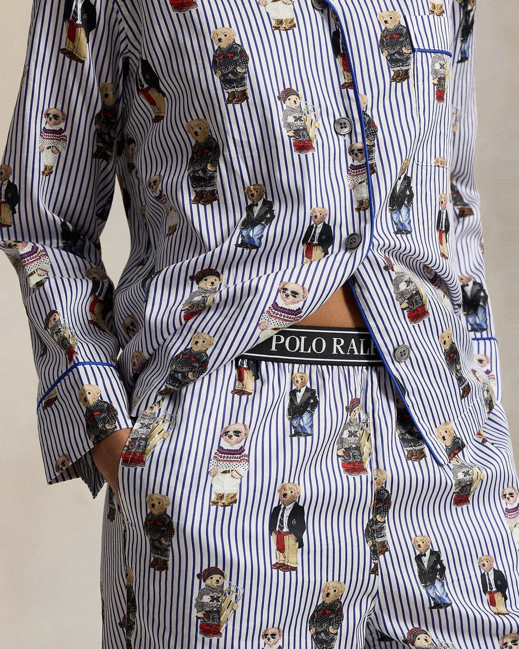 Ralph Lauren Polo Bear Baumwollsatin-Pyjama-Set