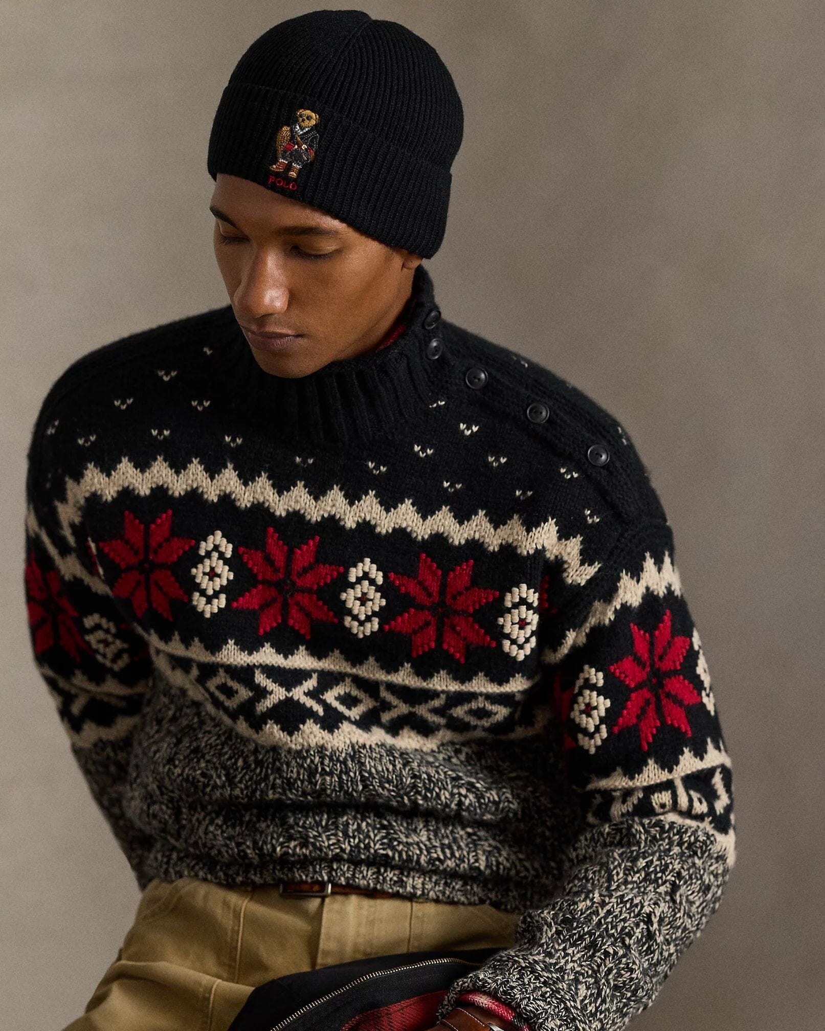 Ralph Lauren Polo Bear Rippstrick-Mütze