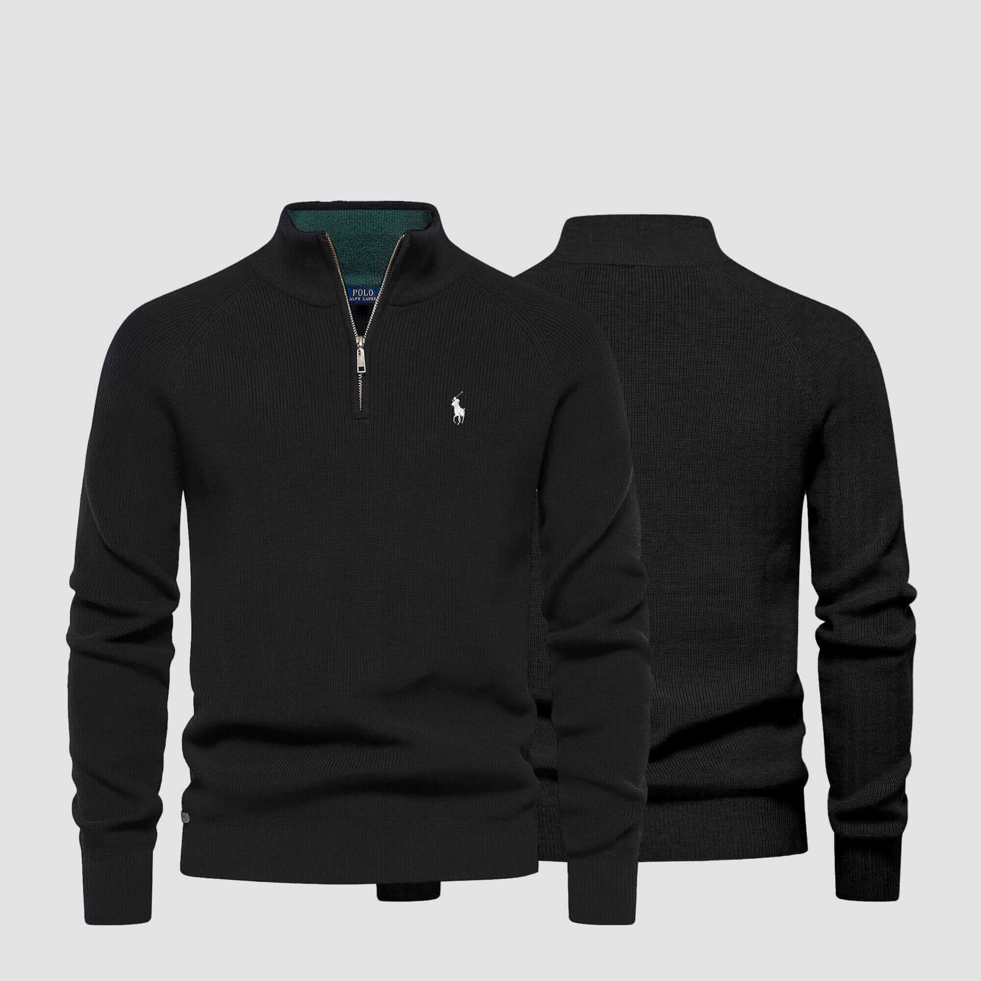 Ralph Lauren Raffinierter Rippstrick-Pullover mit Reißverschluss